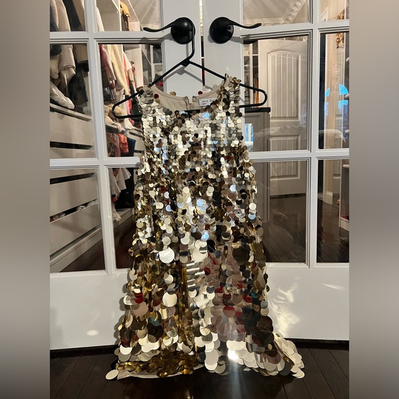 MAC DUGGAL sequence gold dress - Picture 2 of 5